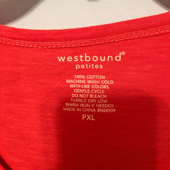 Nantucket Red Westbound Scoop Neck Sharkbite Hi-Lo Tee PXL - Picture 2 of 8